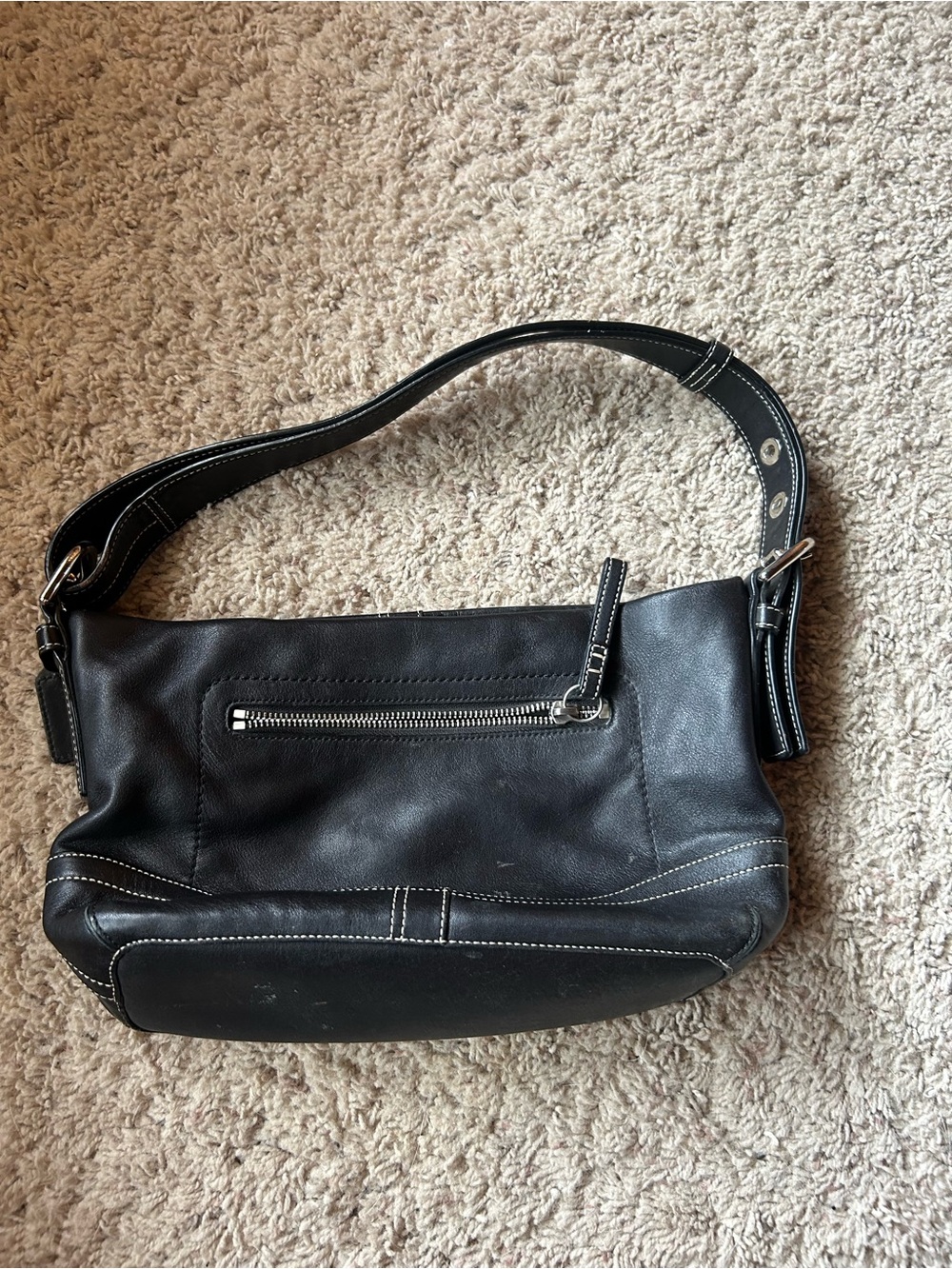 Coach Leather Shoulder Bag in Black
